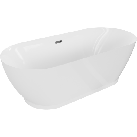Mexen Roxy freistehende Badewanne 180 x 85 cm, weiß, Überlauf gun gray gebürstet - 51201808500-66