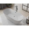 Mexen Roxy freistehende Badewanne 180 x 85 cm, weiß, Überlauf gun gray gebürstet - 51201808500-66