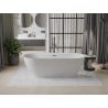 Mexen Roxy freistehende Badewanne 180 x 85 cm, weiß, Überlauf gun gray gebürstet - 51201808500-66