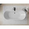 Mexen Roxy freistehende Badewanne 180 x 85 cm, weiß, Überlauf schwarz - 51201808500-70