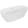 Mexen Roxy freistehende Badewanne 180 x 85 cm, weiß, Überlauf gebürstetes Nickel - 51201808500-97