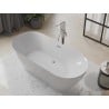 Mexen Roxy freistehende Badewanne 180 x 85 cm, weiß, Überlauf gebürstetes Nickel - 51201808500-97