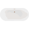 Mexen Roxy freistehende Badewanne 180 x 85 cm, weiß, Überlauf gebürstetes Kupfer - 51201808500-65