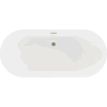Mexen Roxy freistehende Badewanne 180 x 85 cm, weiß/schwarz, Überlauf gold - 51201808575-50