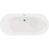 Mexen Roxy freistehende Badewanne 180 x 85 cm, weiß/schwarz, Überlauf roségold - 51201808575-60