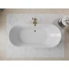 Mexen Roxy freistehende Badewanne 180 x 85 cm, weiß/schwarz, Überlauf gold - 51201808575-50