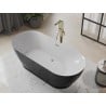 Mexen Roxy freistehende Badewanne 180 x 85 cm, weiß/schwarz, Überlauf in gebürstetem Gold - 51201808575-55