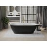 Mexen Roxy freistehende Badewanne 180 x 85 cm, weiß/schwarz, Überlauf gold - 51201808575-50