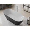 Mexen Roxy freistehende Badewanne 180 x 85 cm, weiß/schwarz, weißer Überlauf - 51201808575-20