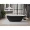 Mexen Roxy freistehende Badewanne 180 x 85 cm, weiß/schwarz, weißer Überlauf - 51201808575-20