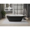 Mexen Roxy freistehende Badewanne 180 x 85 cm, weiß/schwarz, Überlauf Chrom - 51201808575-01