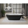 Mexen Roxy freistehende Badewanne 180 x 85 cm, weiß/schwarz, Überlauf in gebürstetem Gold - 51201808575-55