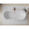 Mexen Roxy freistehende Badewanne 180 x 85 cm, weiß/schwarz, Überlauf roségold - 51201808575-60
