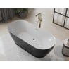 Mexen Roxy freistehende Badewanne 180 x 85 cm, weiß/schwarz, Überlauf gold - 51201808575-50
