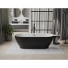 Mexen Roxy freistehende Badewanne 180 x 85 cm, weiß/schwarz, schwarzer Überlauf - 51201808575-70