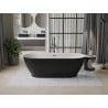 Mexen Roxy freistehende Badewanne 180 x 85 cm, weiß/schwarz, Überlauf gun metal - 51201808575-95