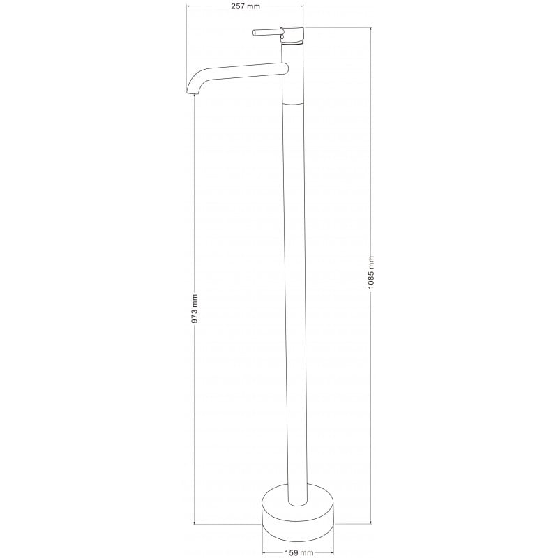 Mexen Rumba freistehende Waschbeckenarmatur, gold - 73534-50