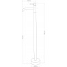 Mexen Rumba freistehende Waschbeckenarmatur, schwarz - 73534-70