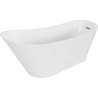 Mexen Alta freistehende Badewanne 170 x 75 cm, weiß, mit Überlauf in Gold - 52141707500-50