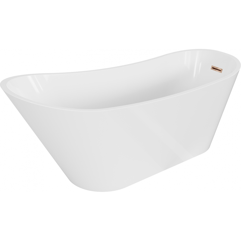 Mexen Alta freistehende Badewanne 170 x 75 cm, weiß, mit Überlauf in Roségold - 52141707500-60