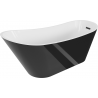 Mexen Alta freistehende Badewanne 170 x 75 cm, weiß/schwarz, Ablass schwarz - 52141707575-70