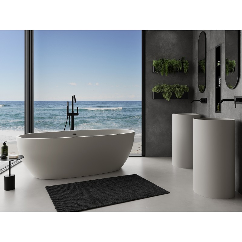 Mexen Torino freistehende Wanne aus Konglomerat 155 x 78 cm, Beton matt - 57271557861