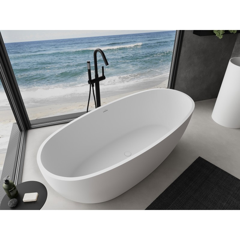 Mexen Torino freistehende Badewanne aus Konglomerat 175 x 78 cm, weiß matt - 57271757800