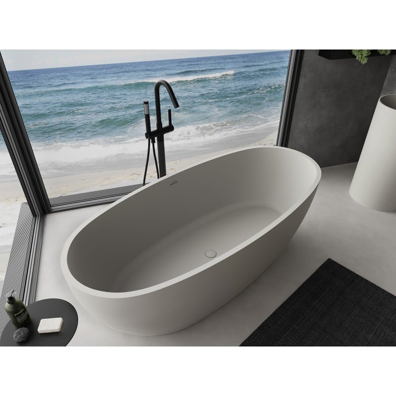 Mexen Torino freistehende Wanne aus Konglomerat 175 x 78 cm, Beton matt - 57271757861