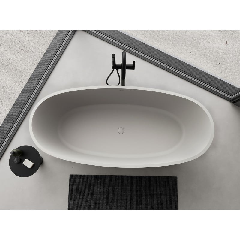 Mexen Torino freistehende Wanne aus Konglomerat 175 x 78 cm, Beton matt - 57271757861