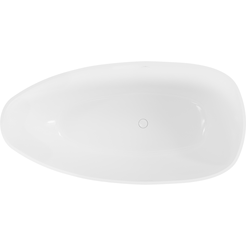 Mexen Imola freistehende Badewanne aus Konglomerat 150 x 77 cm, weiß glänzend - 57281507610