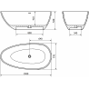 Mexen Imola freistehende Badewanne aus Konglomerat 150 x 77 cm, Beton matt - 57281507661