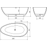 Mexen Imola freistehende Wanne aus Konglomerat 160 x 81 cm, weiße Matt - 57281608000