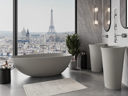 Mexen Imola freistehende Badewanne aus Konglomerat 160 x 81 cm, Beton matt - 57281608061