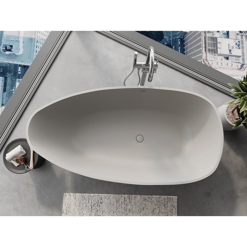 Mexen Imola freistehende Badewanne aus Konglomerat 170 x 88 cm, Beton matt - 57281708561