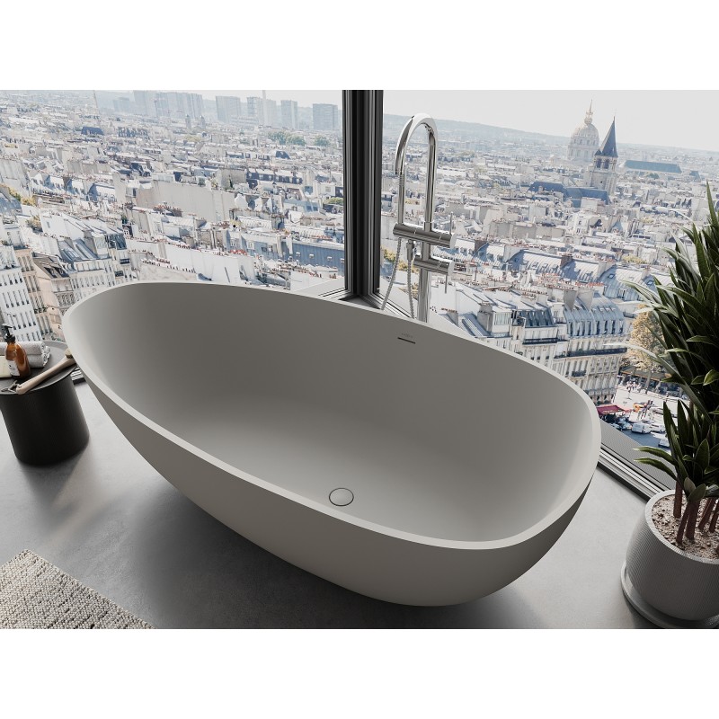 Mexen Imola freistehende Badewanne aus Konglomerat 170 x 88 cm, Beton matt - 57281708561