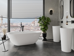 Mexen Siena freistehende Badewanne aus Konglomerat 170 x 80 cm, weiß glänzend - 57291708010