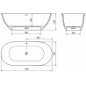 Mexen Siena freistehende Wanne aus Konglomerat 170 x 80 cm, Beton matt - 57291708061