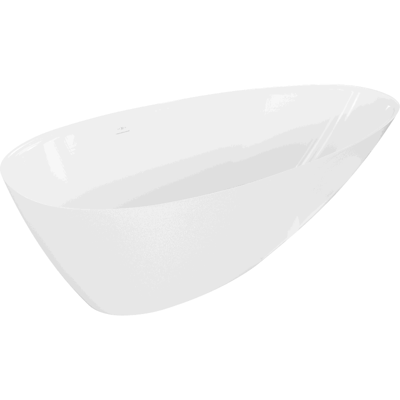 Mexen Milano freistehende Badewanne aus Konglomerat 150 x 82 cm, weiß glänzend - 57301508510