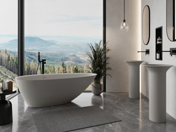 Mexen Milano freistehende Wanne aus Konglomerat 150 x 82 cm, Beton matt - 57301508561