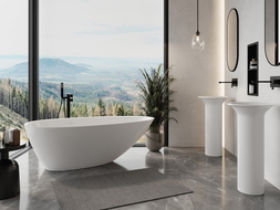 Mexen Milano freistehende Badewanne aus Konglomerat 170 x 86 cm, weiß glänzend - 57301708510