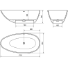 Mexen Milano freistehende Badewanne aus Konglomerat 170 x 86 cm, weiß glänzend - 57301708510