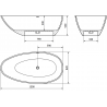 Mexen Milano freistehende Badewanne aus Konglomerat 170 x 86 cm, Beton matt - 57301708561