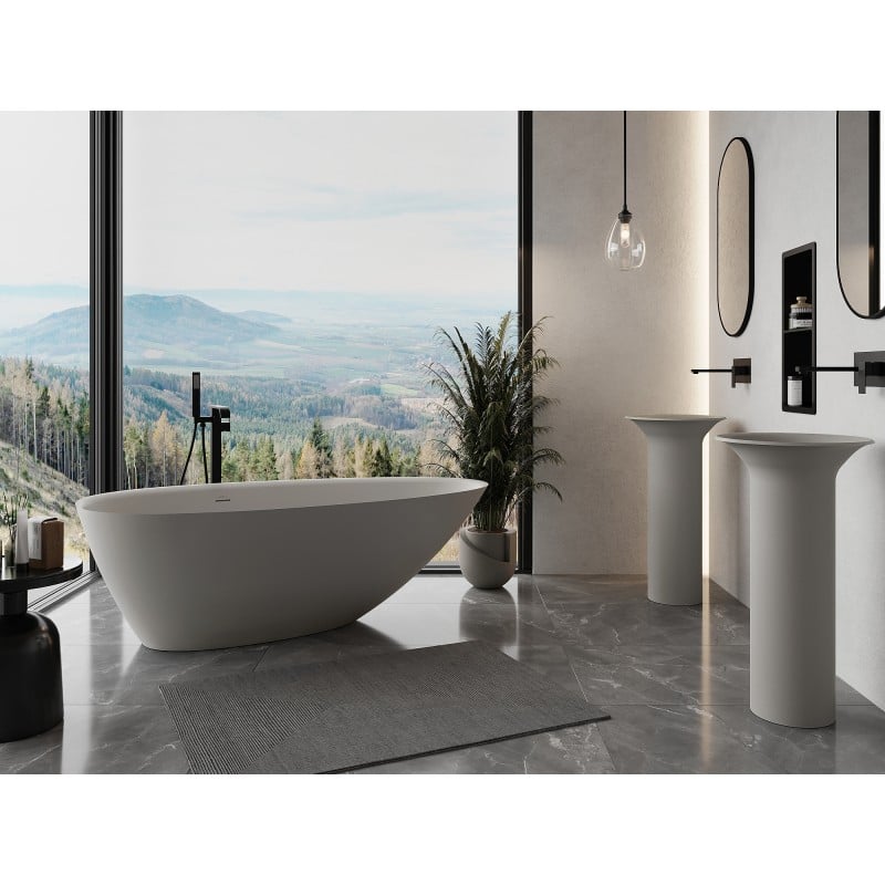 Mexen Milano freistehende Badewanne aus Konglomerat 170 x 86 cm, Beton matt - 57301708561