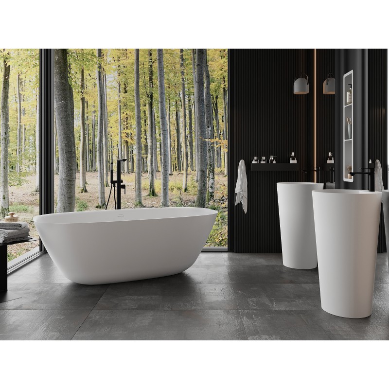 Mexen Como freistehende Wanne aus Konglomerat 150 x 82 cm, weiß matt - 57311508200