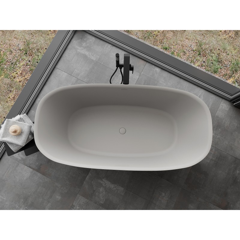 Mexen Como freistehende Badewanne aus Konglomerat 150 x 82 cm, Beton matt - 57311508261