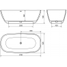 Mexen Como freistehende Badewanne aus Konglomerat 170 x 82 cm, weiß matt - 57311708200
