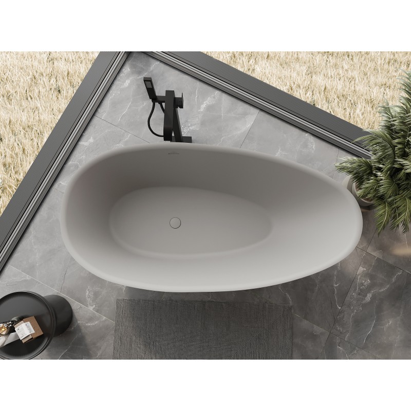 Mexen Milano freistehende Wanne aus Konglomerat 150 x 82 cm, Beton matt - 57301508561