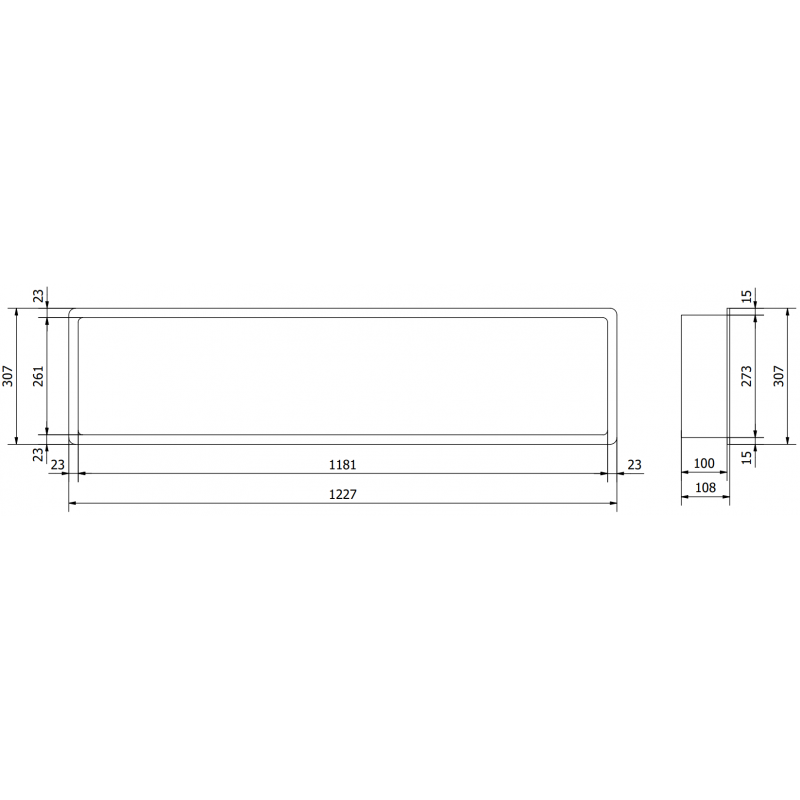 Mexen X-Wall-K Nischenregal aus Konglomerat 122,7 x 30,7 cm, weiß - 1900123010