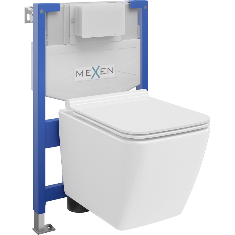 Mexen WC-Unterputzmontageset Felix XS-F Rahmen mit WC Vega mit Absenk-Automatik, Weiß - 68030654000