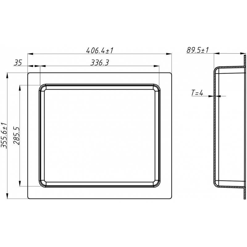 Mexen X-Wall-S Nischenregal SMC mit Flansch 35,5 x 40,7 cm, weiß - 1901354109